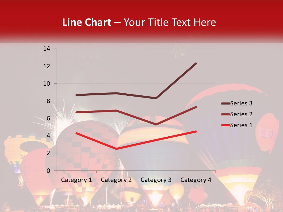 A Group Of Hot Air Balloons With Fireworks In The Background PowerPoint Template