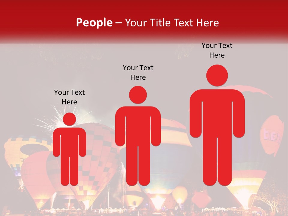 A Group Of Hot Air Balloons With Fireworks In The Background PowerPoint Template