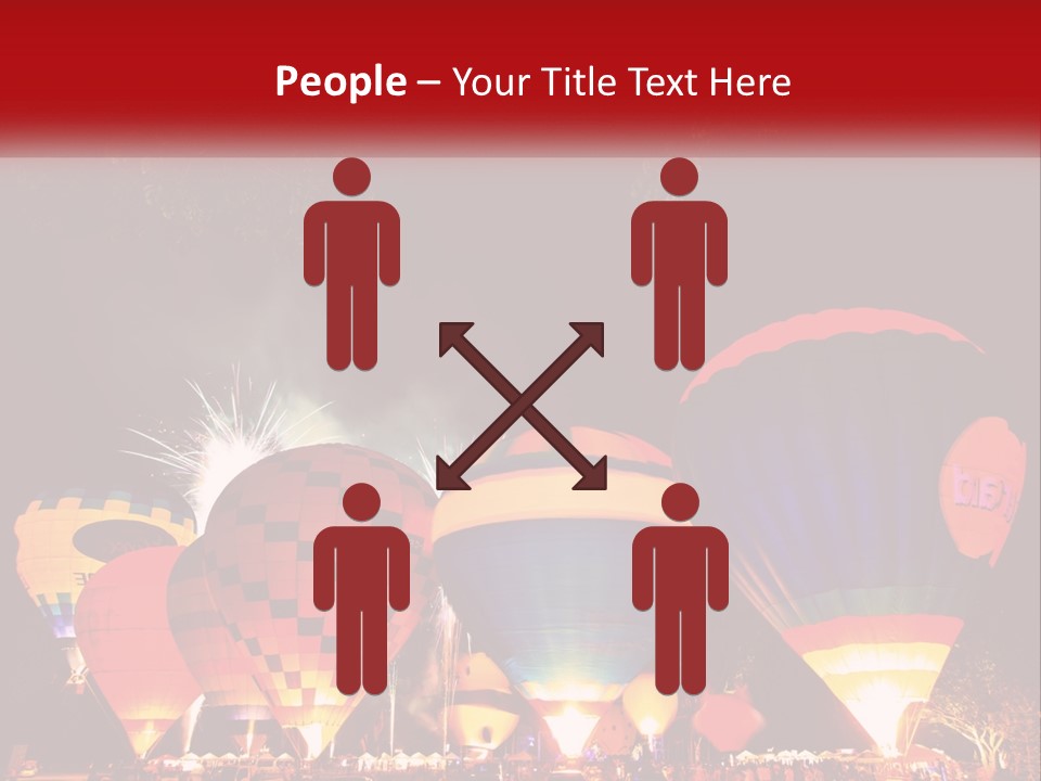 A Group Of Hot Air Balloons With Fireworks In The Background PowerPoint Template