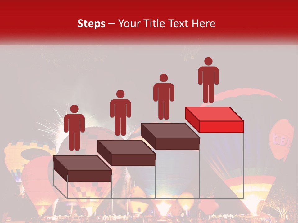 A Group Of Hot Air Balloons With Fireworks In The Background PowerPoint Template