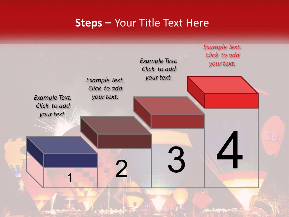 A Group Of Hot Air Balloons With Fireworks In The Background PowerPoint Template