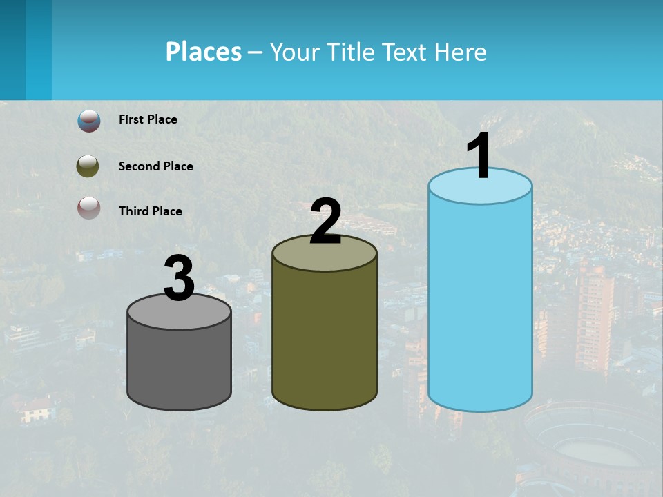 An Aerial View Of A City With Mountains In The Background PowerPoint Template