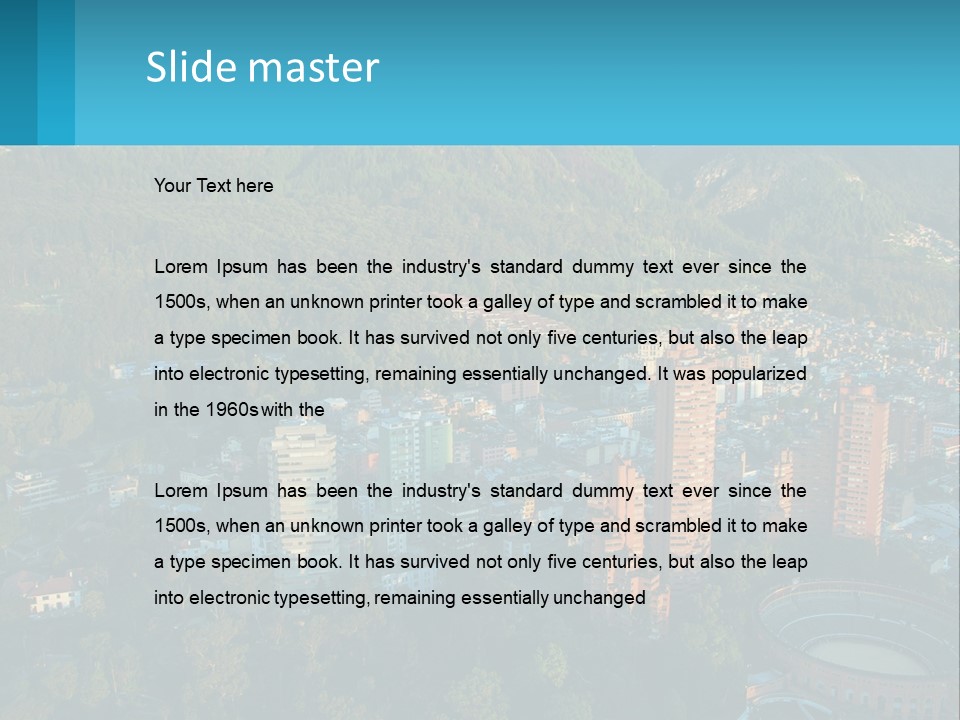 An Aerial View Of A City With Mountains In The Background PowerPoint Template