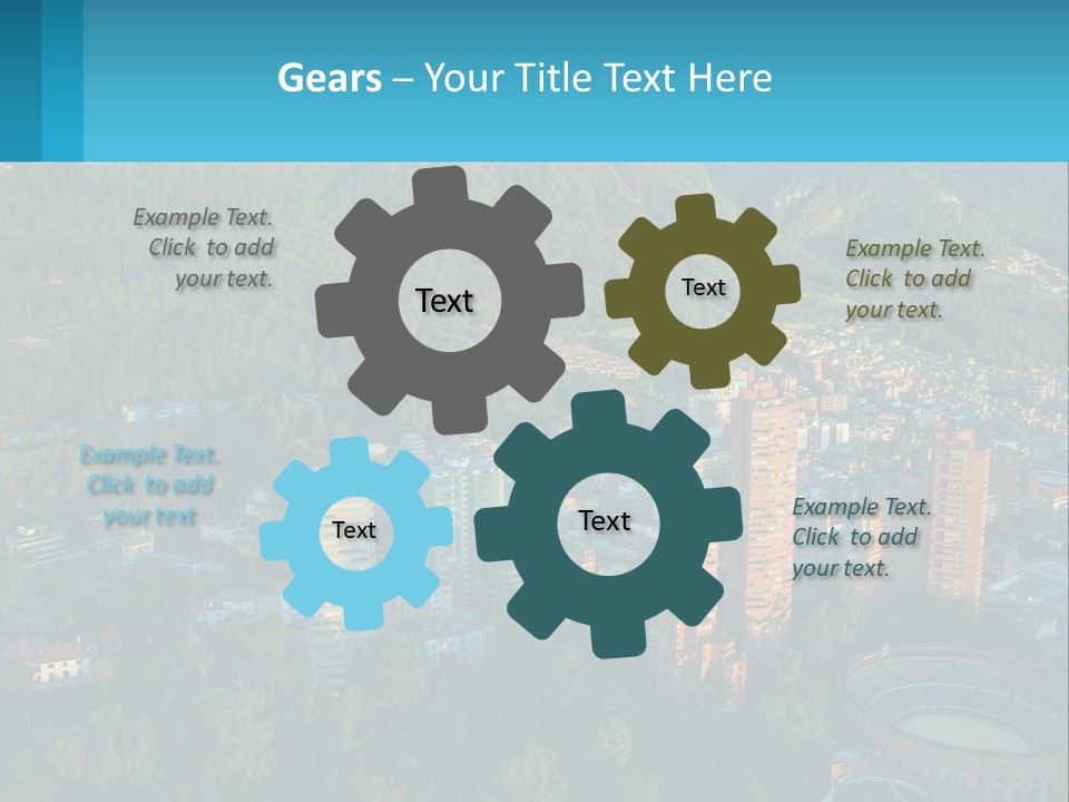 An Aerial View Of A City With Mountains In The Background PowerPoint Template