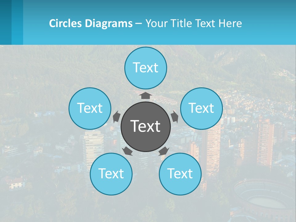 An Aerial View Of A City With Mountains In The Background PowerPoint Template