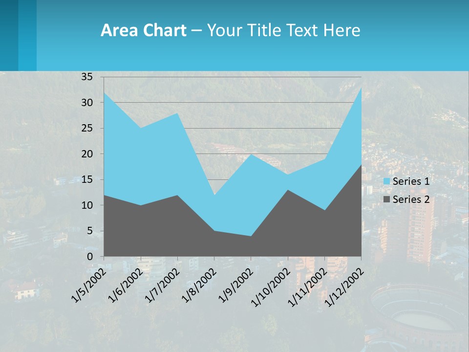 An Aerial View Of A City With Mountains In The Background PowerPoint Template