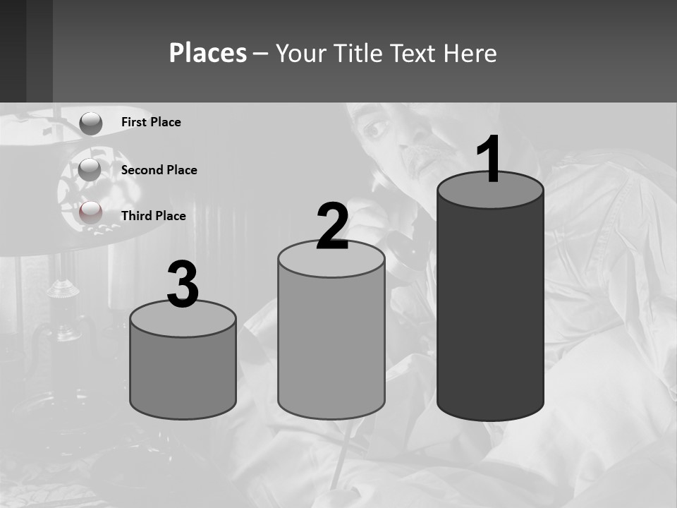 A Man Sitting In Bed With A Clock On The Wall PowerPoint Template