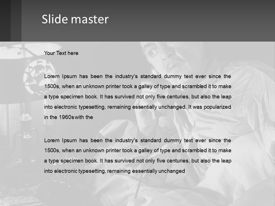 A Man Sitting In Bed With A Clock On The Wall PowerPoint Template