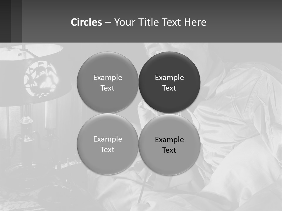 A Man Sitting In Bed With A Clock On The Wall PowerPoint Template