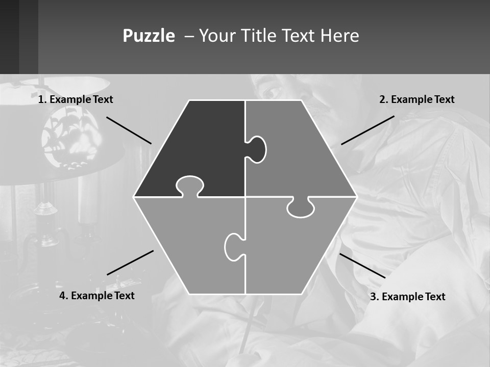 A Man Sitting In Bed With A Clock On The Wall PowerPoint Template