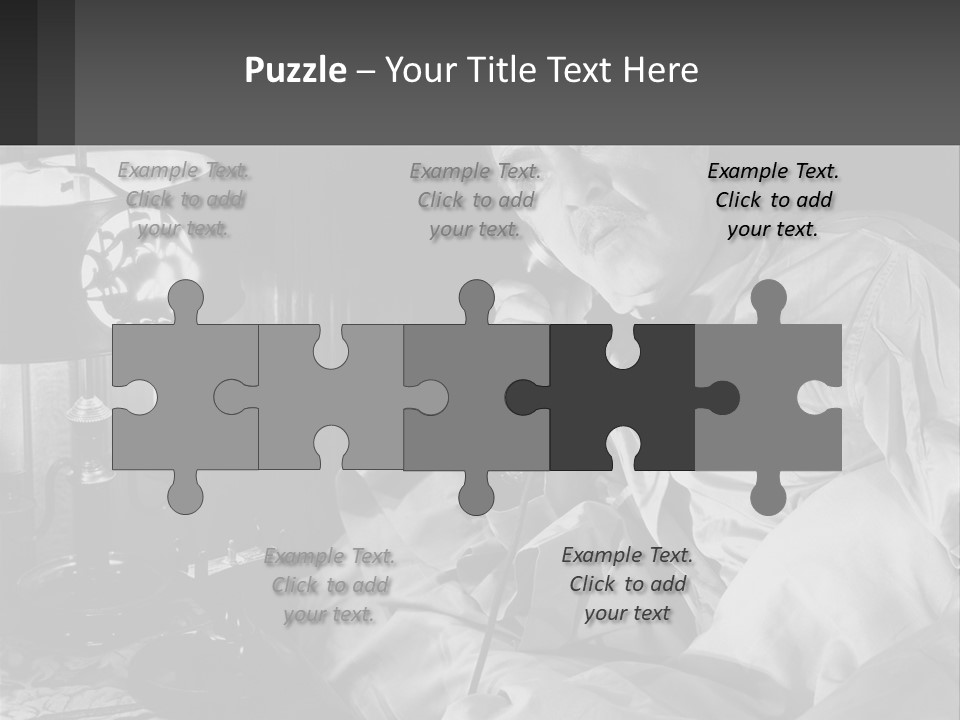 A Man Sitting In Bed With A Clock On The Wall PowerPoint Template