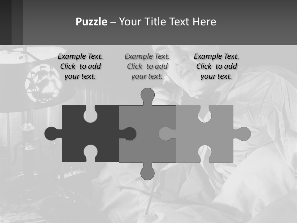 A Man Sitting In Bed With A Clock On The Wall PowerPoint Template