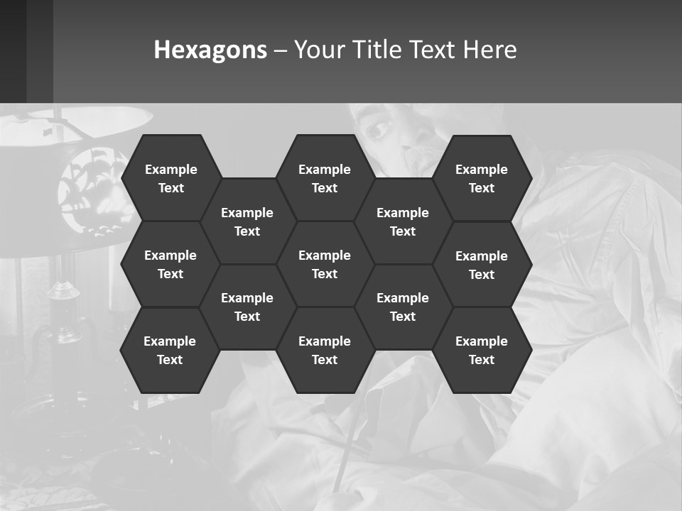 A Man Sitting In Bed With A Clock On The Wall PowerPoint Template