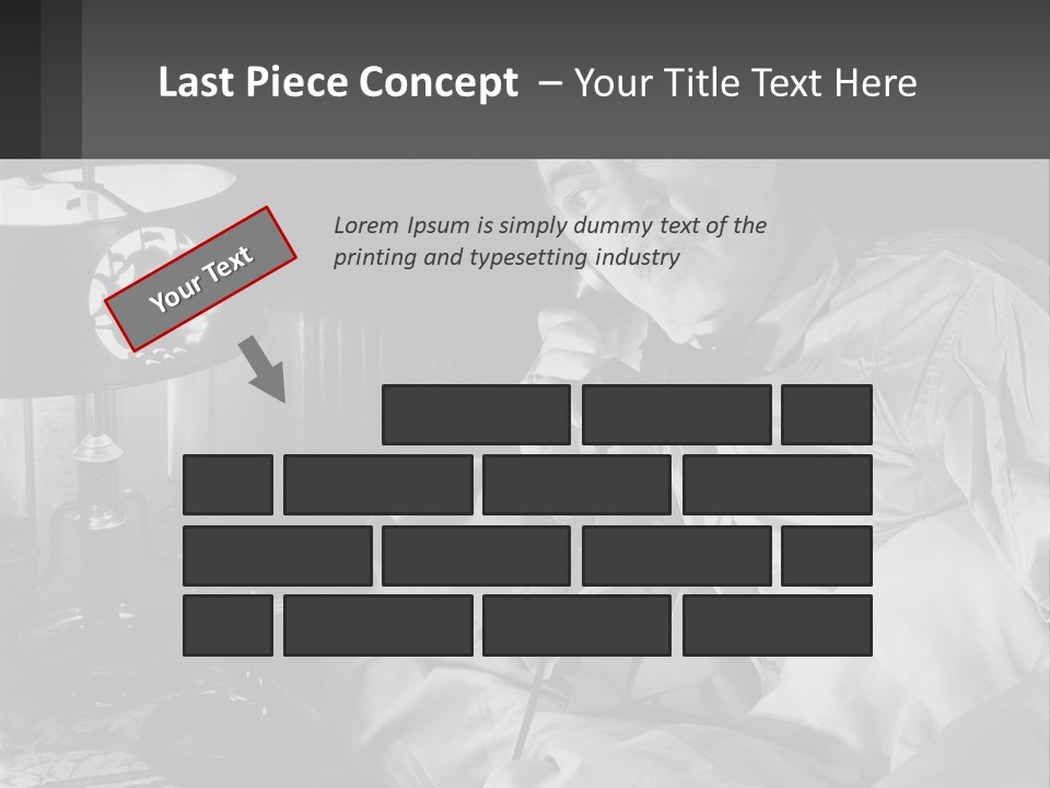 A Man Sitting In Bed With A Clock On The Wall PowerPoint Template