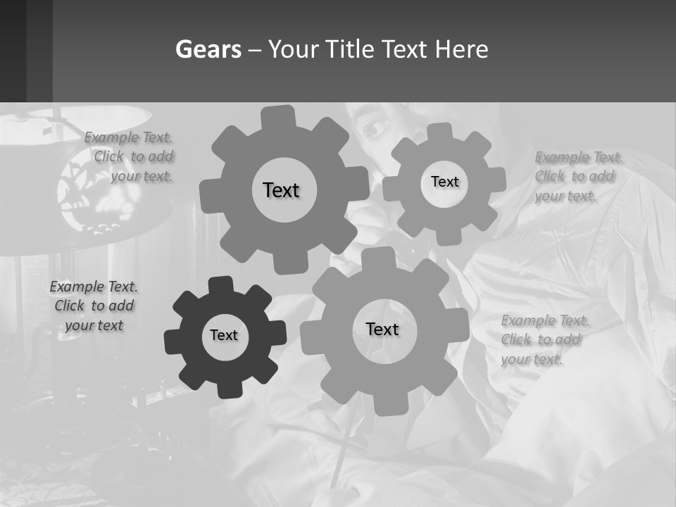 A Man Sitting In Bed With A Clock On The Wall PowerPoint Template