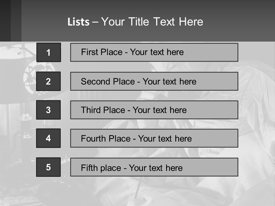 A Man Sitting In Bed With A Clock On The Wall PowerPoint Template