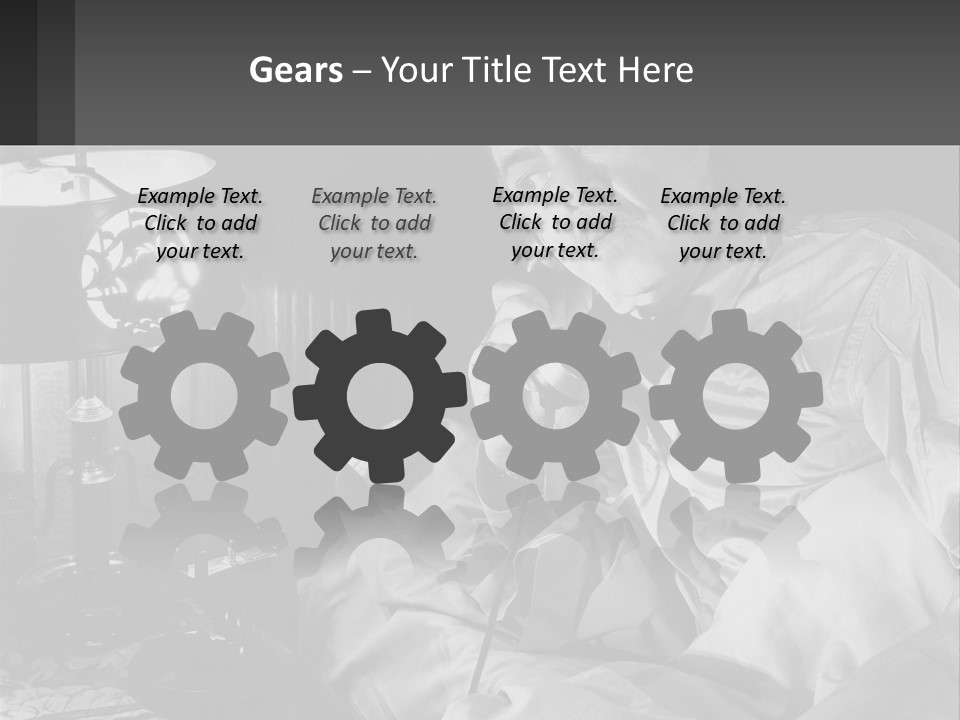 A Man Sitting In Bed With A Clock On The Wall PowerPoint Template