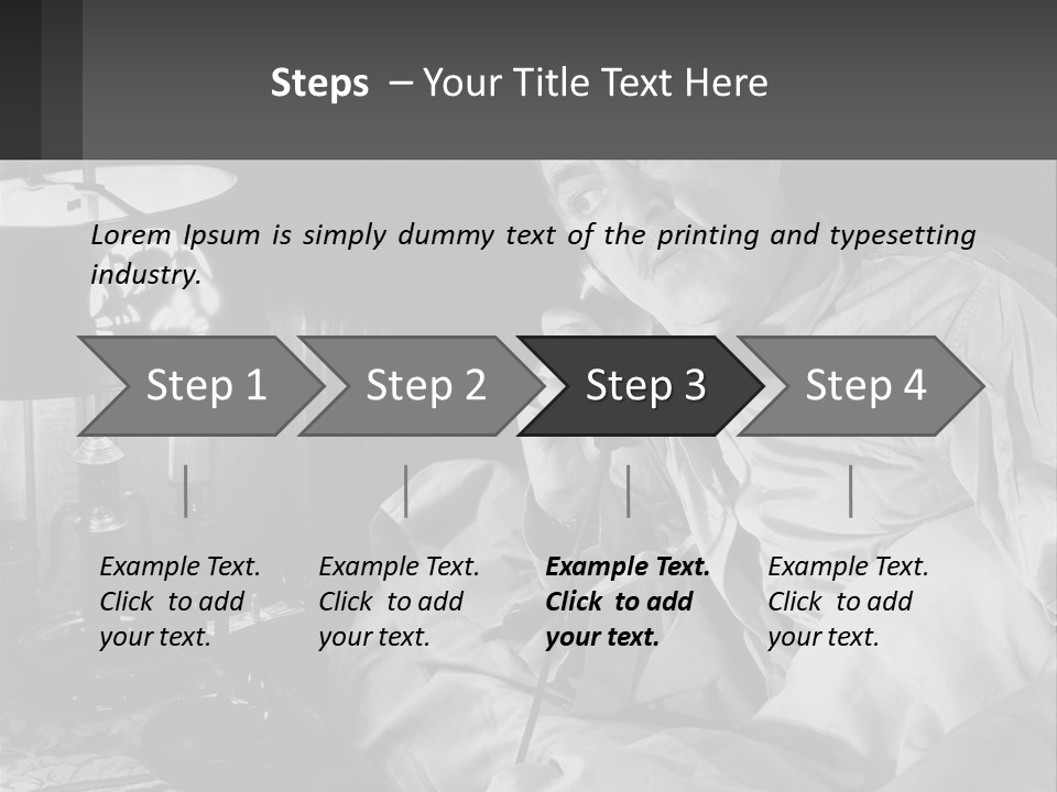 A Man Sitting In Bed With A Clock On The Wall PowerPoint Template