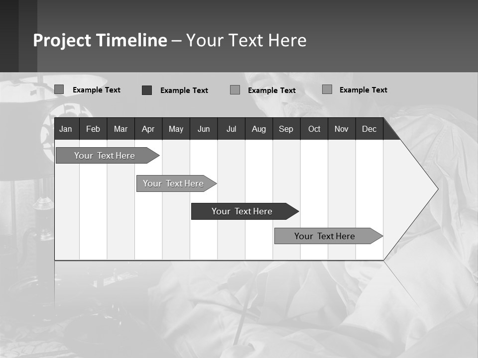 A Man Sitting In Bed With A Clock On The Wall PowerPoint Template