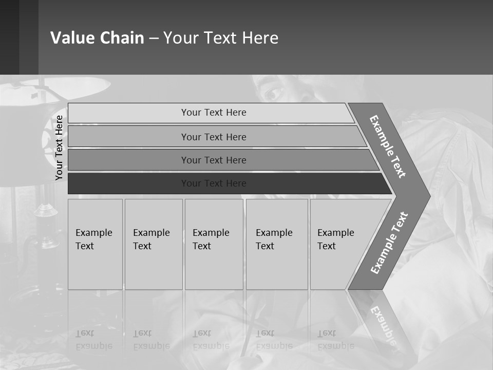 A Man Sitting In Bed With A Clock On The Wall PowerPoint Template