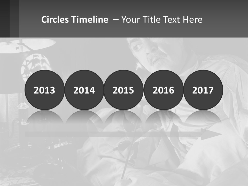 A Man Sitting In Bed With A Clock On The Wall PowerPoint Template