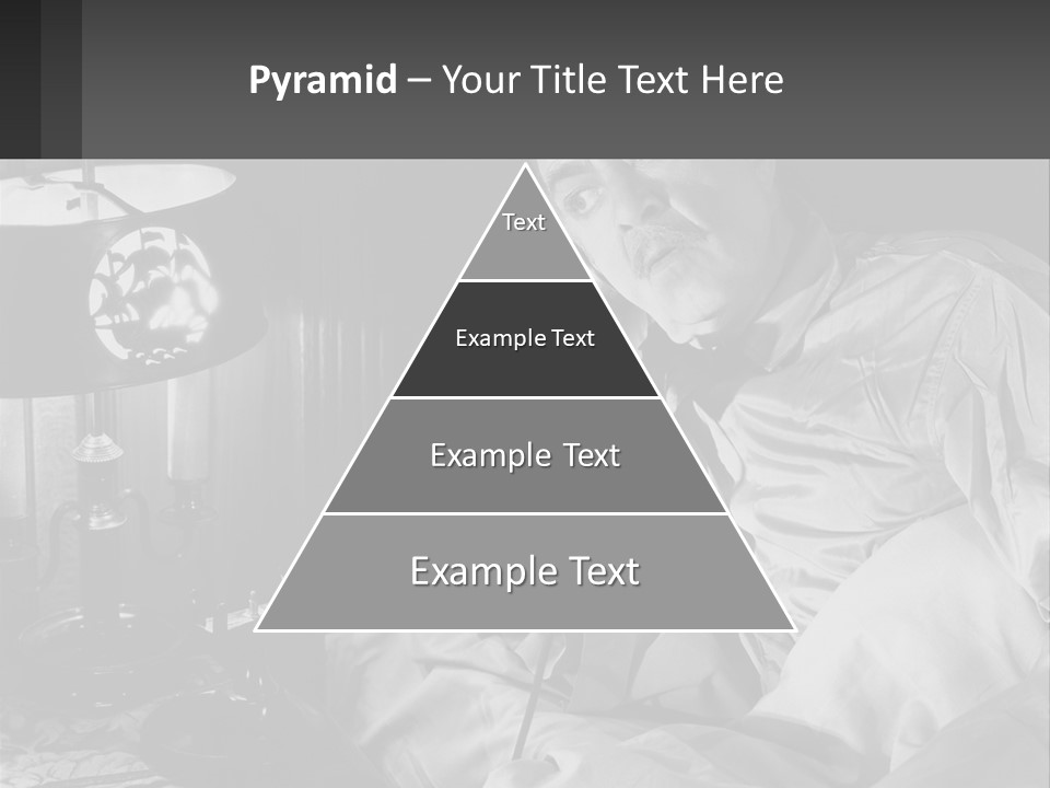 A Man Sitting In Bed With A Clock On The Wall PowerPoint Template