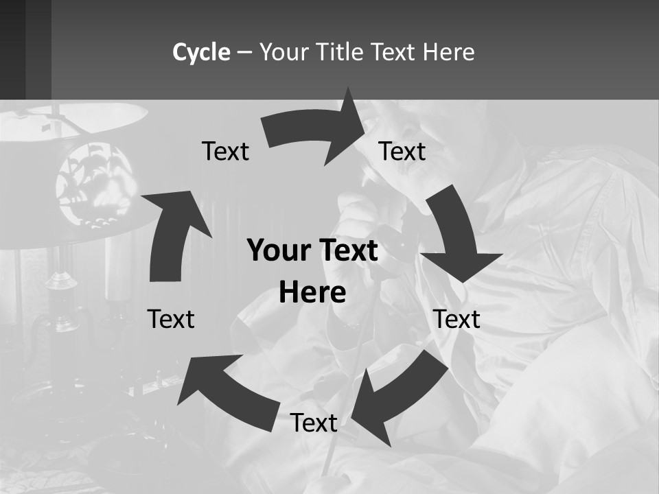 A Man Sitting In Bed With A Clock On The Wall PowerPoint Template