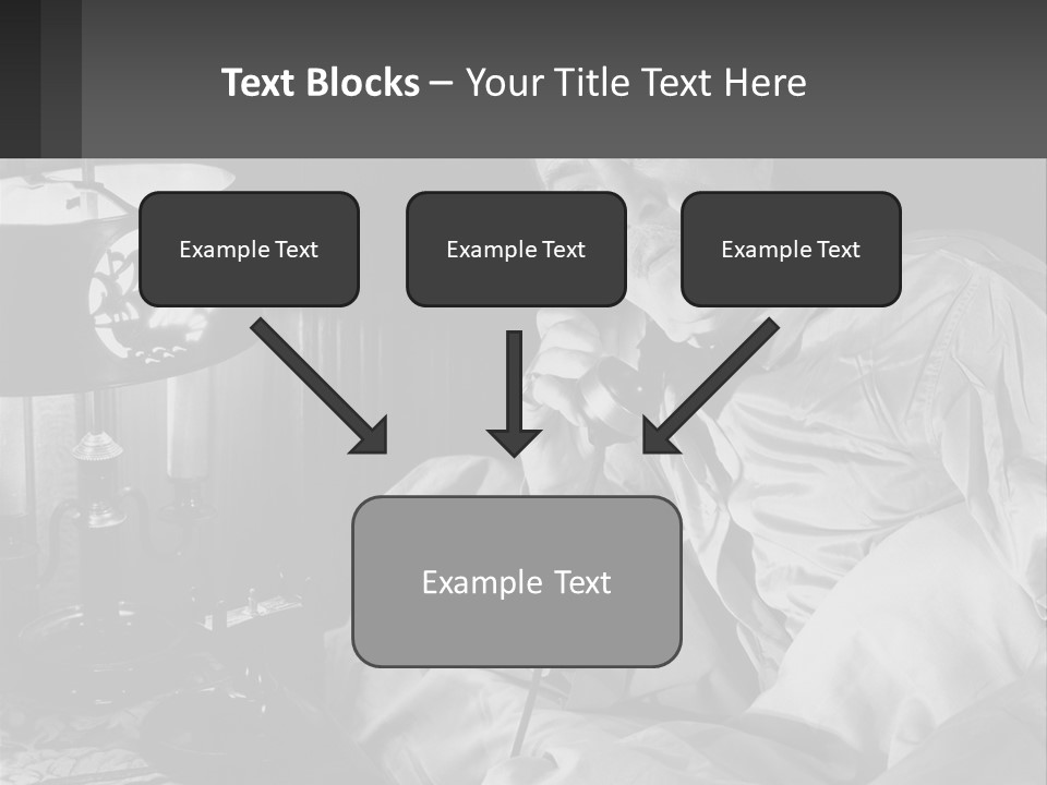 A Man Sitting In Bed With A Clock On The Wall PowerPoint Template