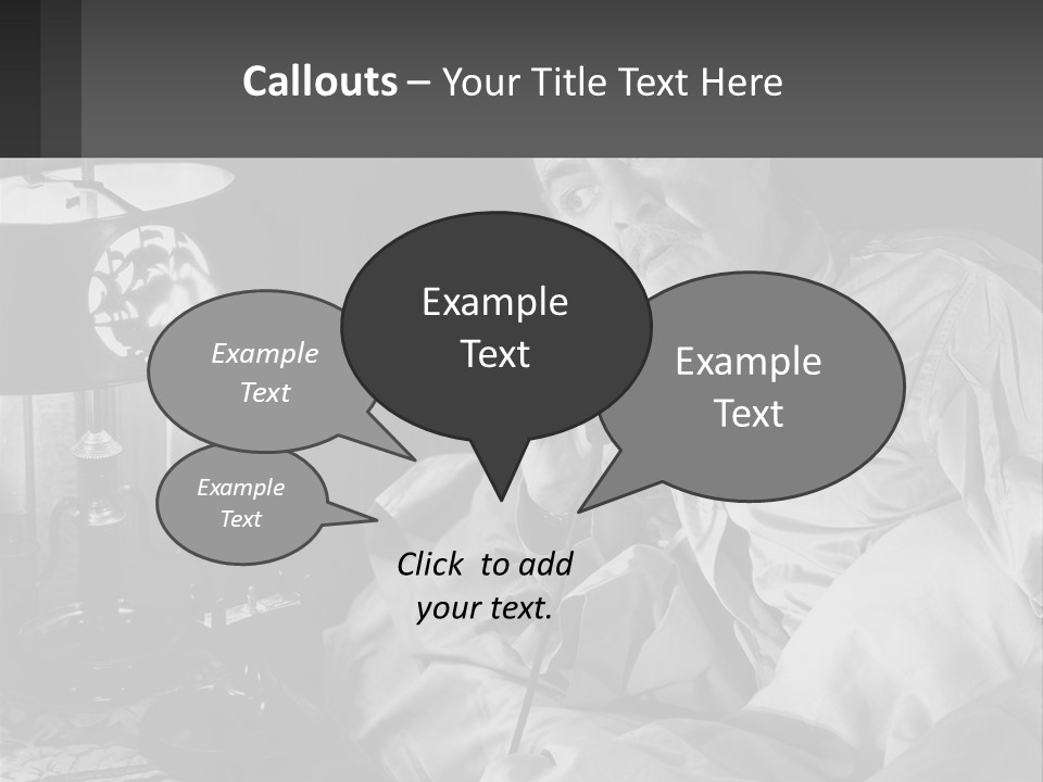 A Man Sitting In Bed With A Clock On The Wall PowerPoint Template