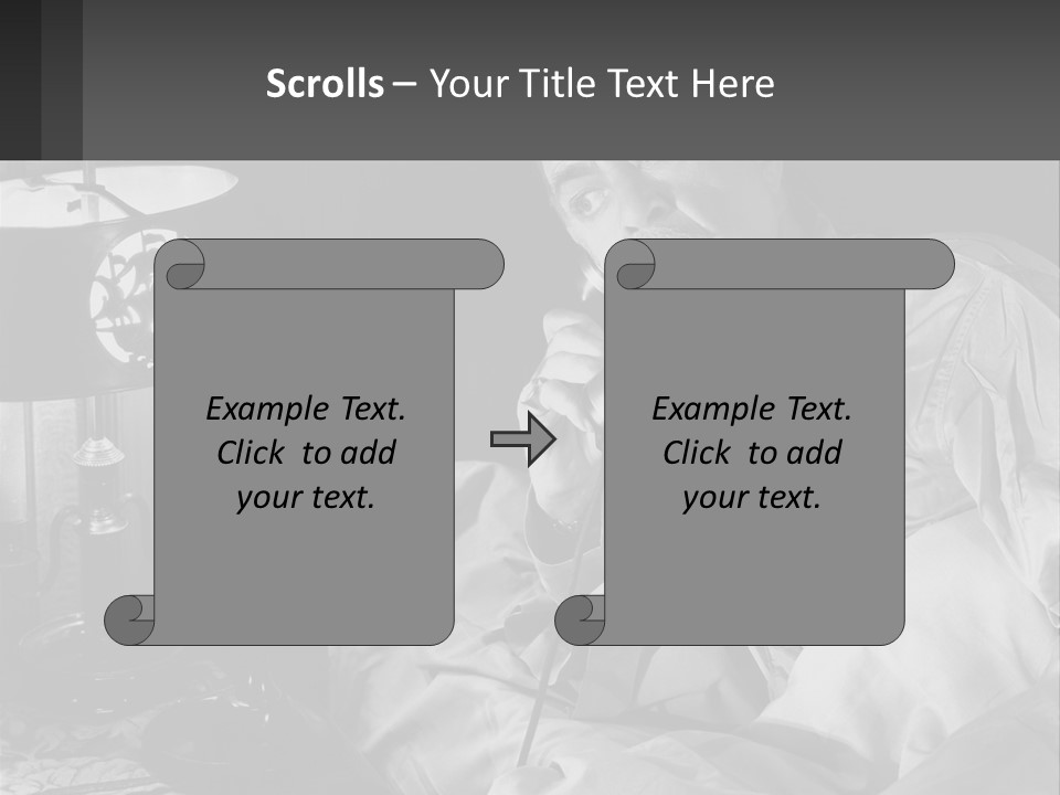 A Man Sitting In Bed With A Clock On The Wall PowerPoint Template