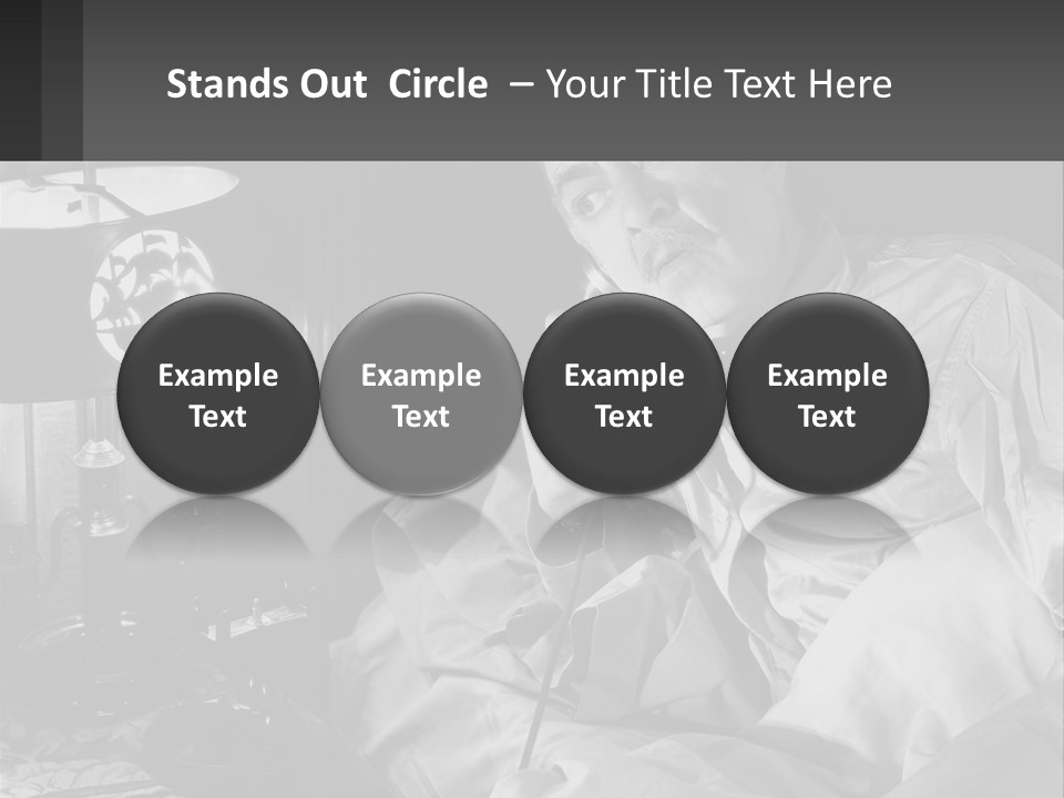 A Man Sitting In Bed With A Clock On The Wall PowerPoint Template