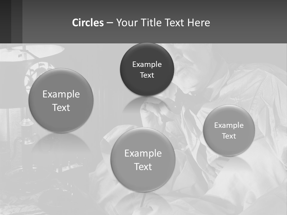 A Man Sitting In Bed With A Clock On The Wall PowerPoint Template