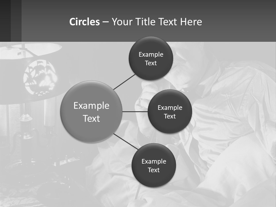 A Man Sitting In Bed With A Clock On The Wall PowerPoint Template