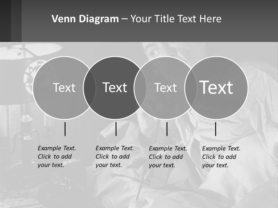 A Man Sitting In Bed With A Clock On The Wall PowerPoint Template