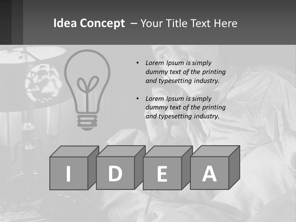 A Man Sitting In Bed With A Clock On The Wall PowerPoint Template