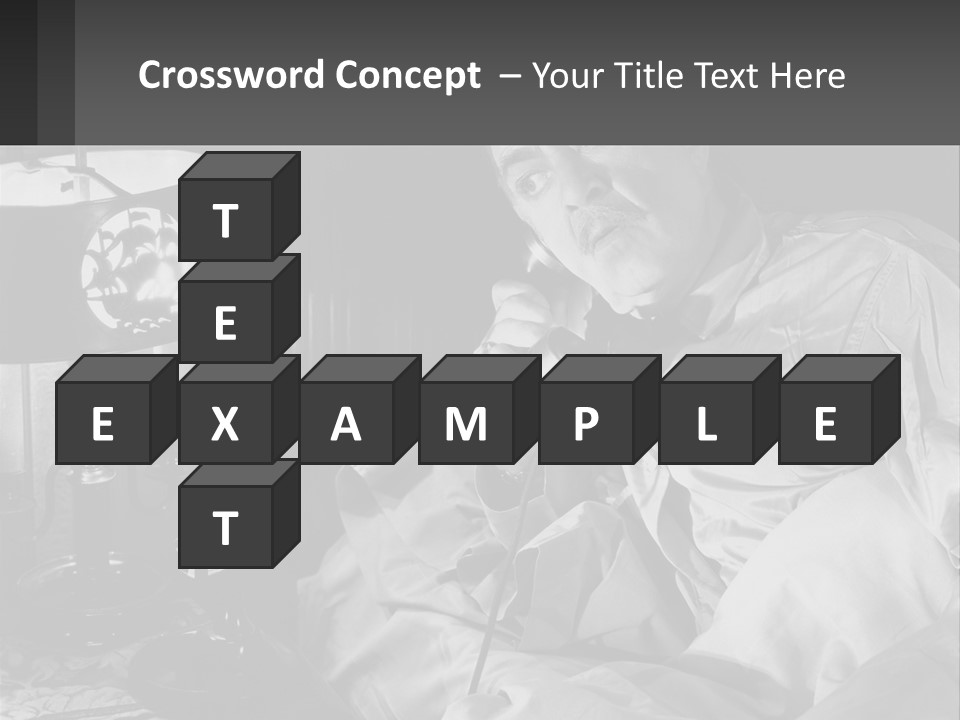 A Man Sitting In Bed With A Clock On The Wall PowerPoint Template