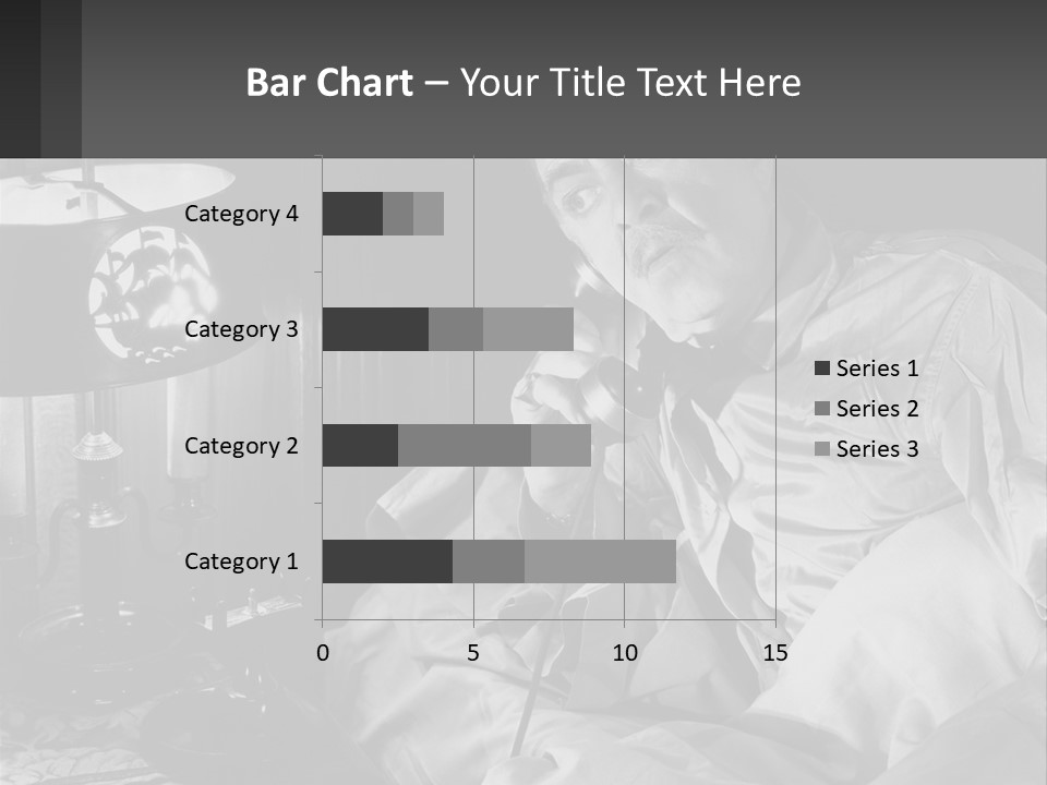 A Man Sitting In Bed With A Clock On The Wall PowerPoint Template