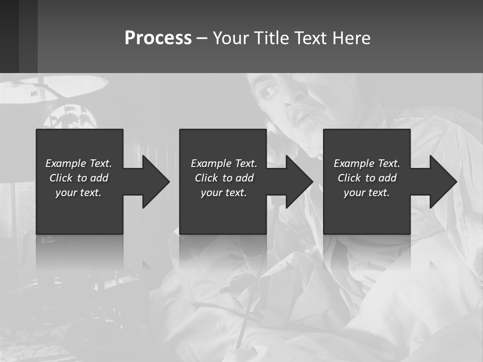 A Man Sitting In Bed With A Clock On The Wall PowerPoint Template