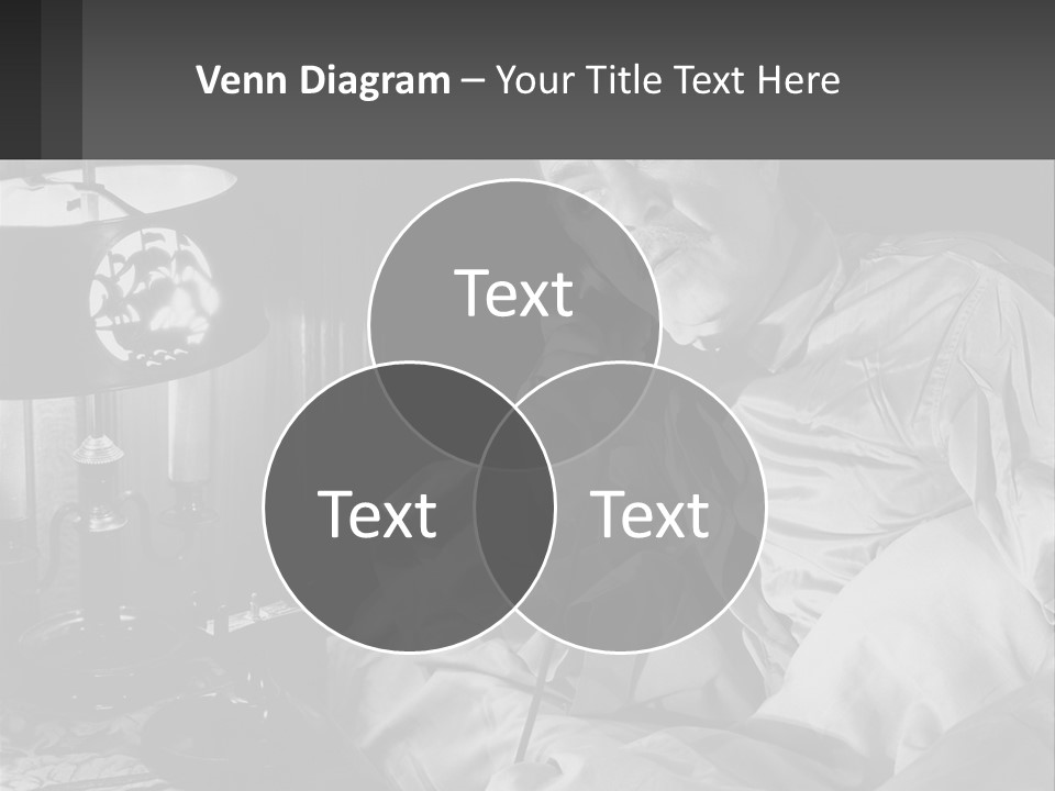 A Man Sitting In Bed With A Clock On The Wall PowerPoint Template