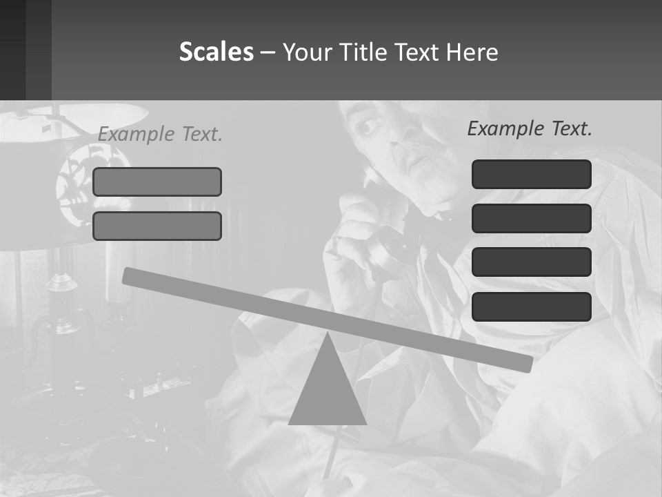 A Man Sitting In Bed With A Clock On The Wall PowerPoint Template