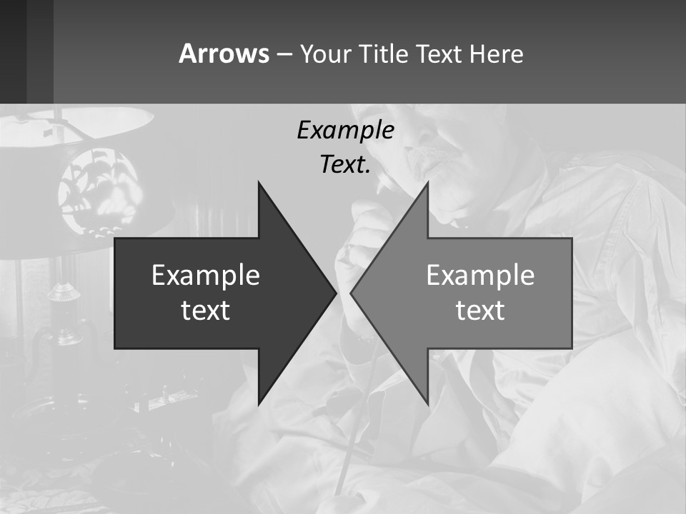 A Man Sitting In Bed With A Clock On The Wall PowerPoint Template