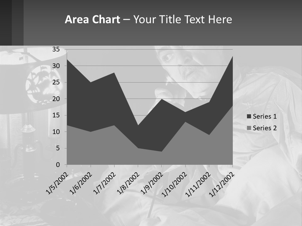 A Man Sitting In Bed With A Clock On The Wall PowerPoint Template