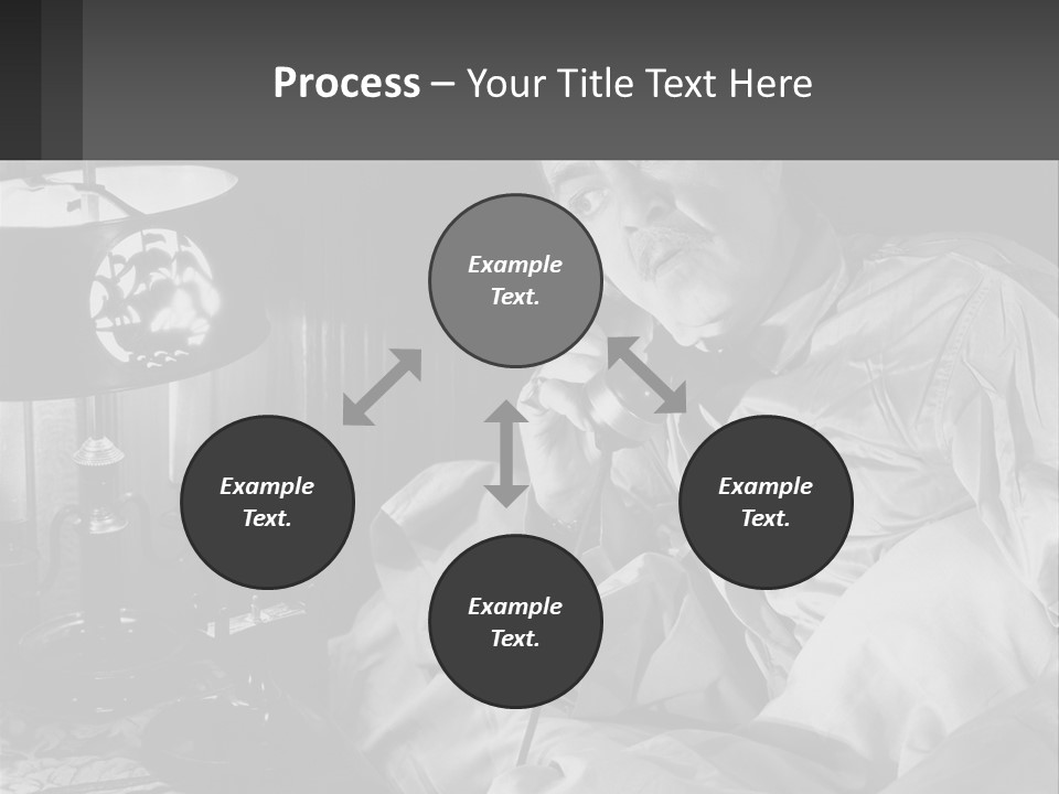 A Man Sitting In Bed With A Clock On The Wall PowerPoint Template