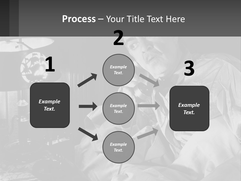 A Man Sitting In Bed With A Clock On The Wall PowerPoint Template