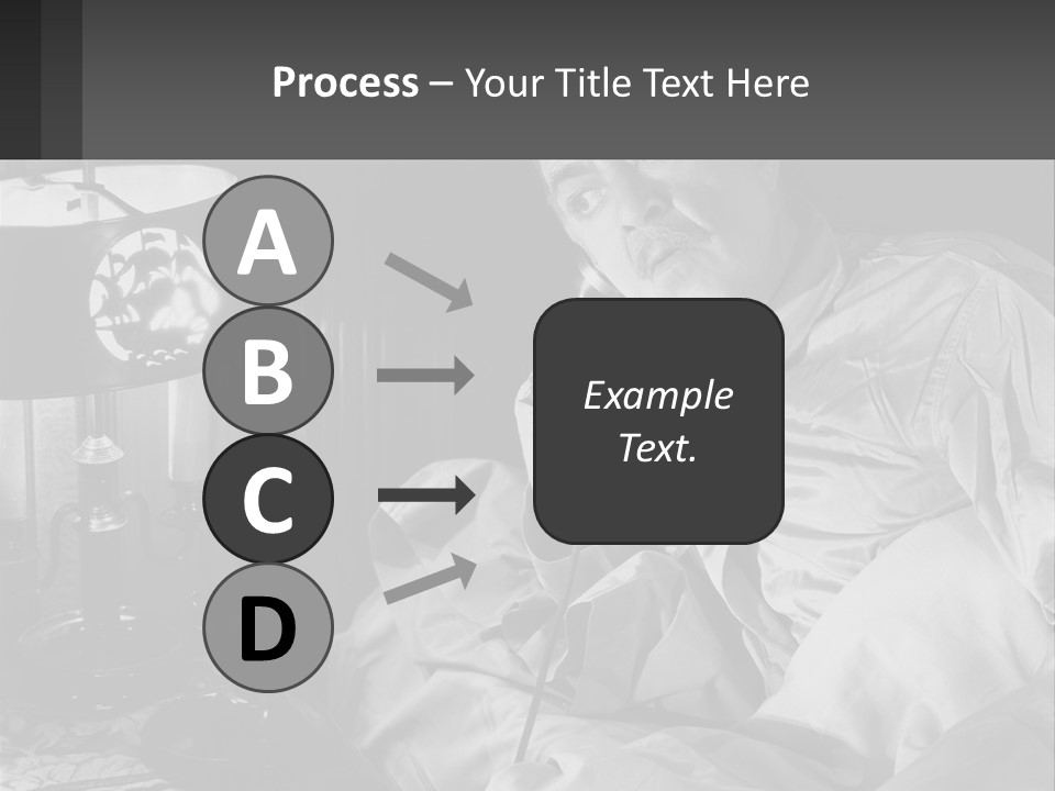 A Man Sitting In Bed With A Clock On The Wall PowerPoint Template