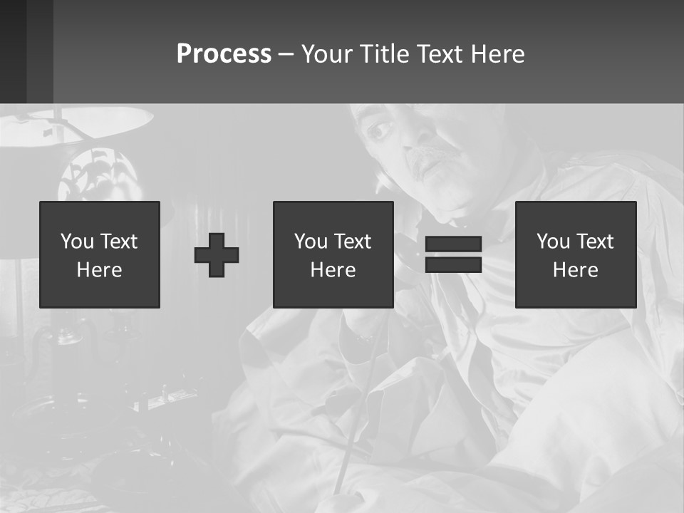 A Man Sitting In Bed With A Clock On The Wall PowerPoint Template