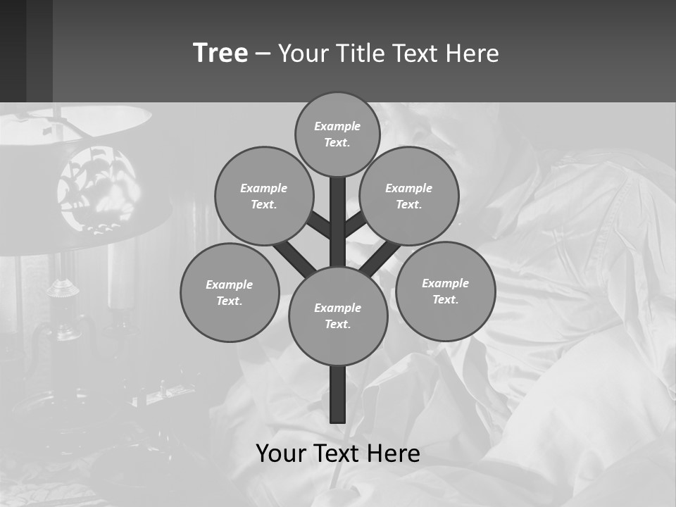 A Man Sitting In Bed With A Clock On The Wall PowerPoint Template