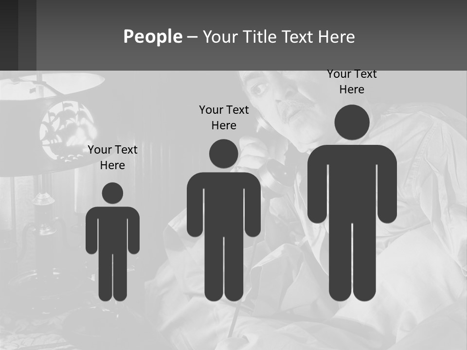 A Man Sitting In Bed With A Clock On The Wall PowerPoint Template