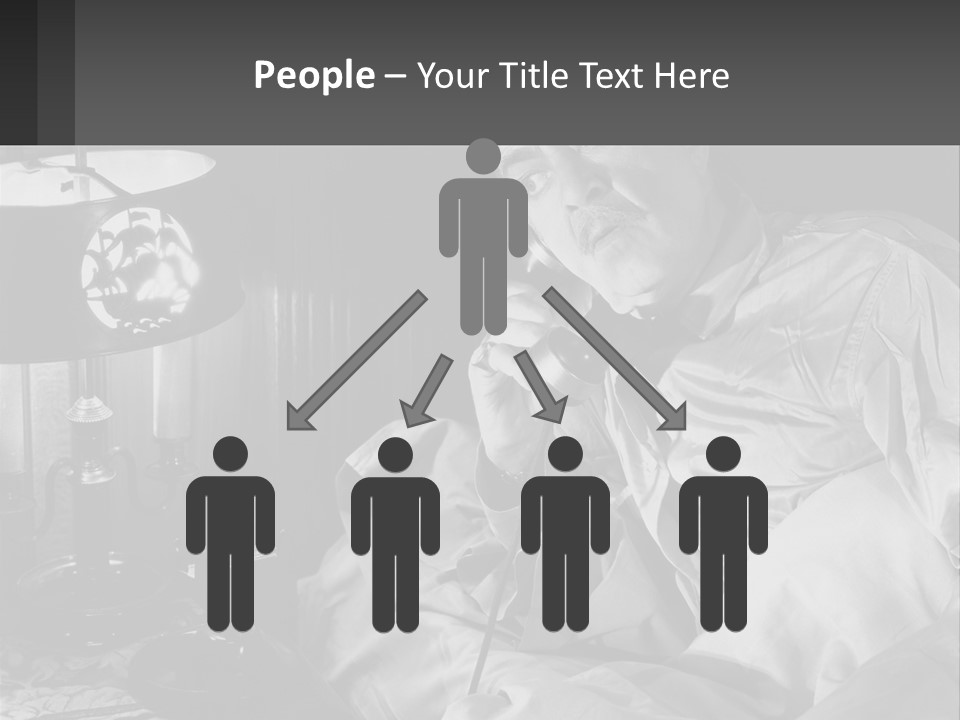 A Man Sitting In Bed With A Clock On The Wall PowerPoint Template