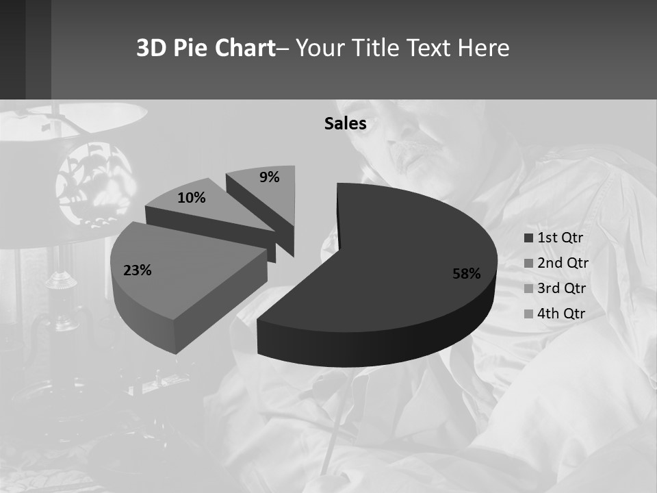 A Man Sitting In Bed With A Clock On The Wall PowerPoint Template